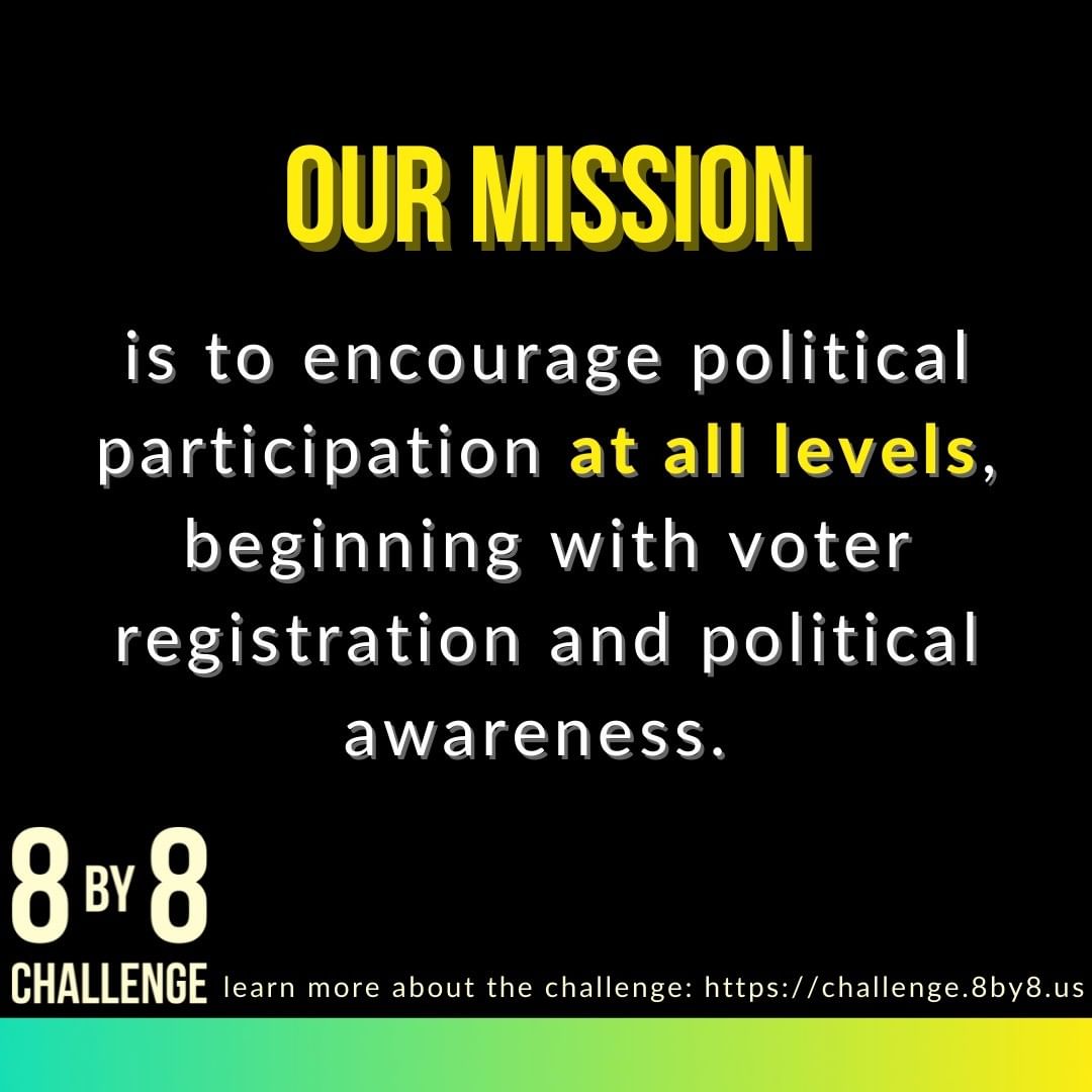 8by8vote's tweet photo. 8by8 is a non-profit whose mission is to encourage political participation at all levels beginning with voter registration and political awareness.

Learn more about the 8by8 challenge:
https://t.co/UUFplVJIbI

#stopasianhate #stopaapihate #8by8vote #8by8challenge #8by8 https://t.co/f3xco4lmTM