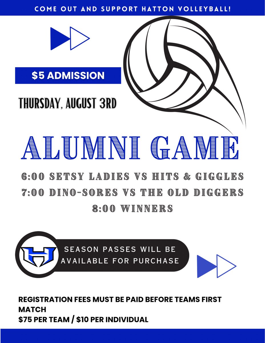 HattonVball's tweet photo. Don’t miss a great night of reminiscing and probably a lot of laughs.. come support Hatton volleyball! https://t.co/OklxUl6MFq