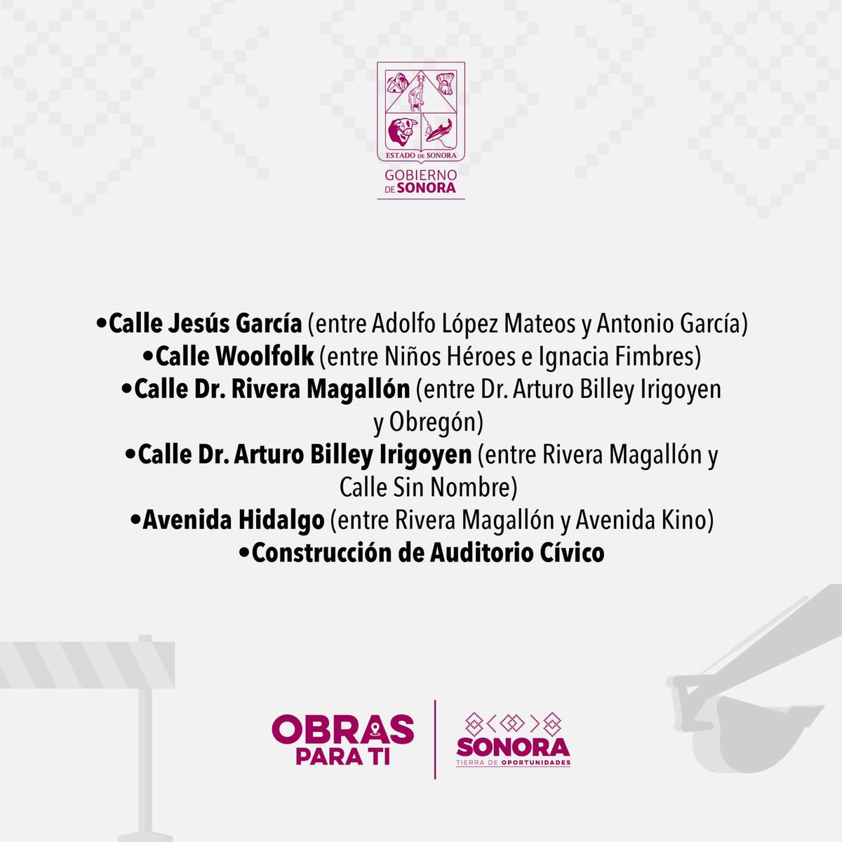 Muchas gracias Gobernador <a href="/AlfonsoDurazo/">Alfonso Durazo</a> por esta gran inversión para nuestro #PuebloMágico 
El tan esperado Auditorio Municipal así como obras de infraestructura, con esto #MagdalenaCrece 
<a href="/DelValleColosio/">Omar Del Valle Colosio</a>