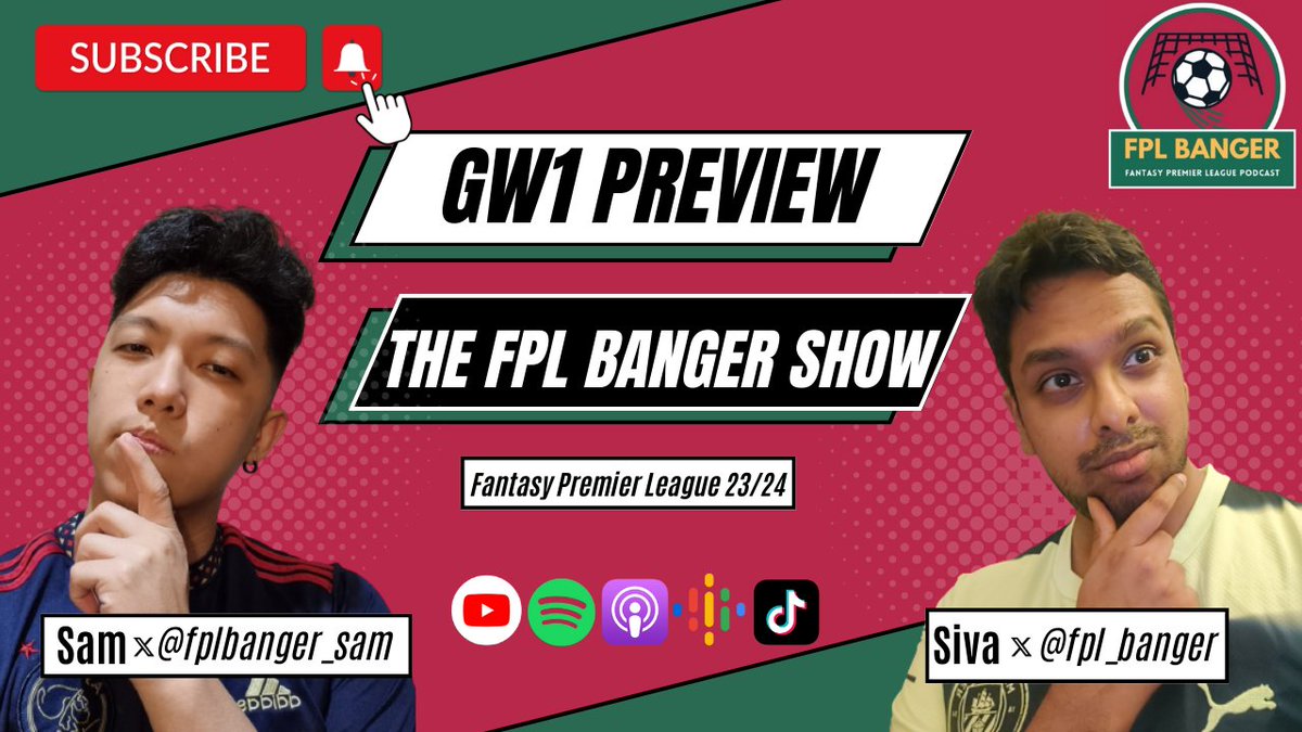 FPL_Banger's tweet photo. Recording our first #FPLBanger show (yes, show as in video) tomorrow!
We'll be discussing
โ
Alternatives to Jesus
โ
Fo Mo , Phil or No Phil
โ
352 v 343
โ
ยฃ6.5m mids
โ
Fave FPL differentials ๐ฉ๐ช๐ง๐ท๐ด๓ ง๓ ข๓ ฅ๓ ฎ๓ ง๓ ฟ
โ
Our actual non-clickbait drafts
โ
Your questions! Get in touch ๐ https://t.co/o9PNLAu9Z9