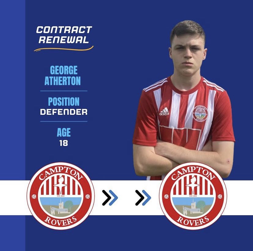 🤝 Atherton rejoins 🔴⚪️

After a great season last time out, George has committed himself to the Campton project for another season 🤩

Find out more about the squad for next season at camptonrovers.co.uk 🌐