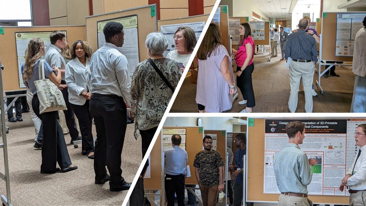 UAMS_Biochem's tweet photo. The Biochemistry Department was happy to host the 10th  Annual Arkansas Undergraduate Summer Research Symposium @uamshealth. Over 100 young researchers who spent their summer doing research in Arkansas presented their work. Thanks to support from @ARINBRE and @UAMSGradSchool https://t.co/w3C4xCUcIe