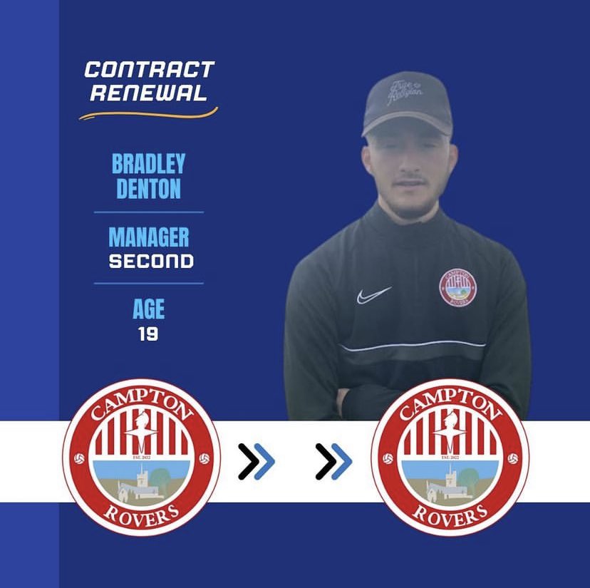 🤝 Denton steps up 🔴⚪️

Stepping up from his playing role last season, former club captain Bradley Denton has agreed to take on the role of second team manager 📝

Find out more about the squad for next season at camptonrovers.co.uk 🌐