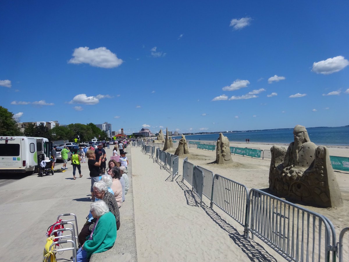 MarissaABabin's tweet photo. I took a walk along Revere Beach to visit the sand sculptures. I was curious about what condition they would be in. The rain and wind definitely took a toll, which was sad, but they still looked pretty cool. 

#reverebeach #sandsculpture https://t.co/UpxtpP89Oi