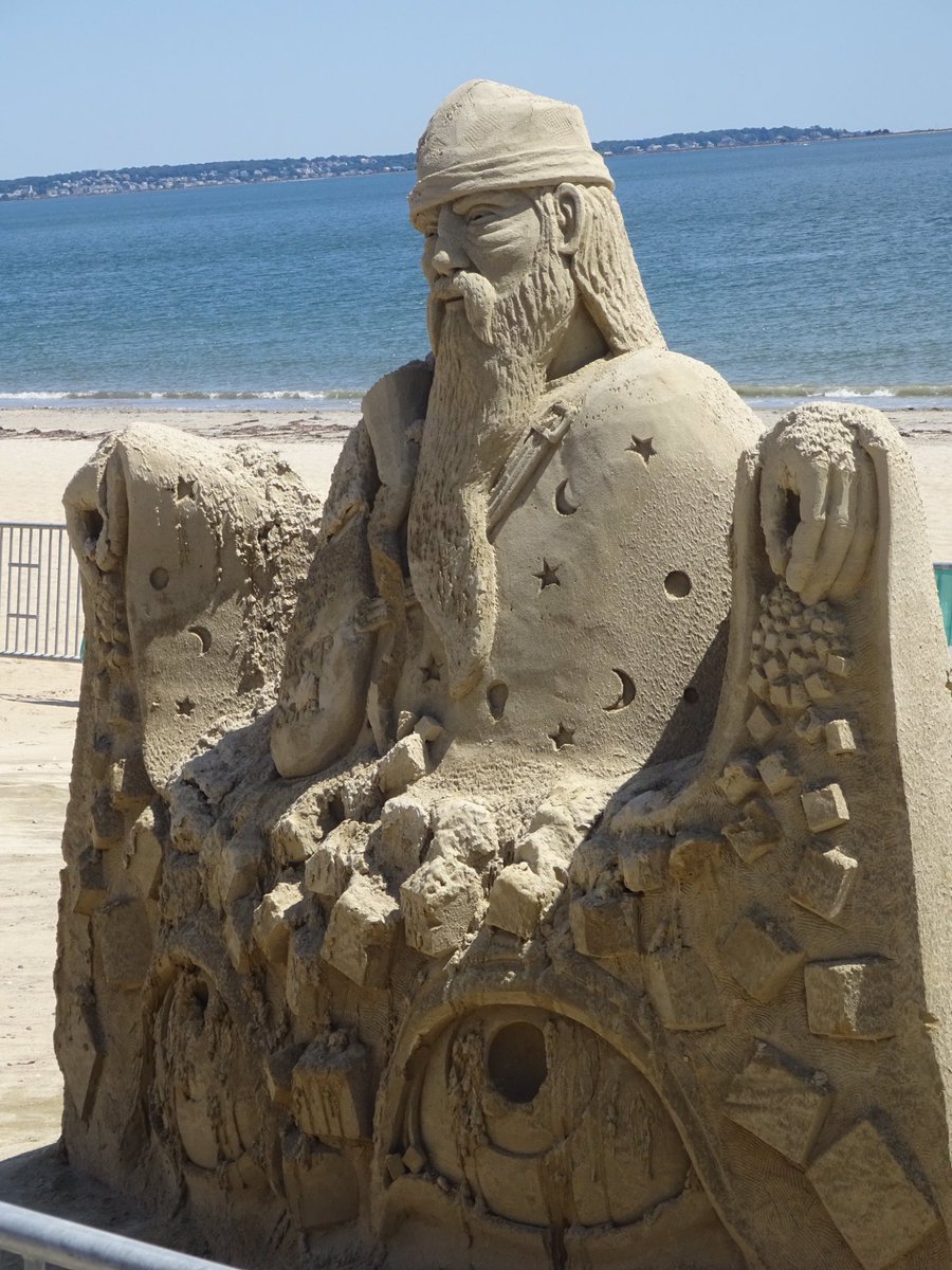 MarissaABabin's tweet photo. I took a walk along Revere Beach to visit the sand sculptures. I was curious about what condition they would be in. The rain and wind definitely took a toll, which was sad, but they still looked pretty cool. 

#reverebeach #sandsculpture https://t.co/UpxtpP89Oi