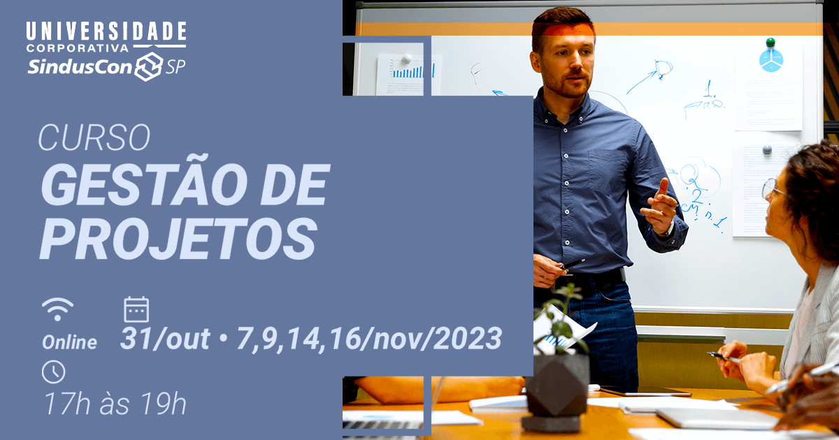 Com o objetivo de ensinar os conhecimentos básicos e fundamentais para a formação do Coordenador de Projetos, a Universidade Corporativa SindusCon-SP realizará o curso Gestão de Projetos em 31 de outubro e 7, 9, 14 e 16 de novembro. 📌

➡ Confira: mla.bs/f489f227