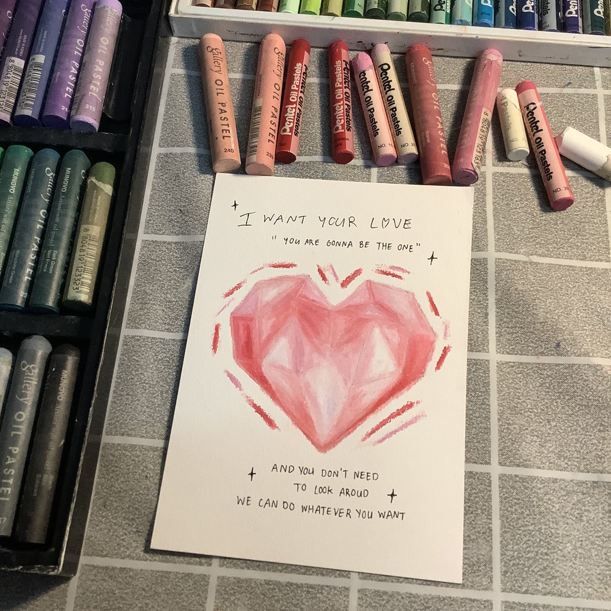 hnbvibe's tweet photo. ( 1/31  ; aug ) — i want your love ♡

( 🎧;#hnbvibe )
#oilpastel #oilpastelpianting https://t.co/QBdBTdofAZ