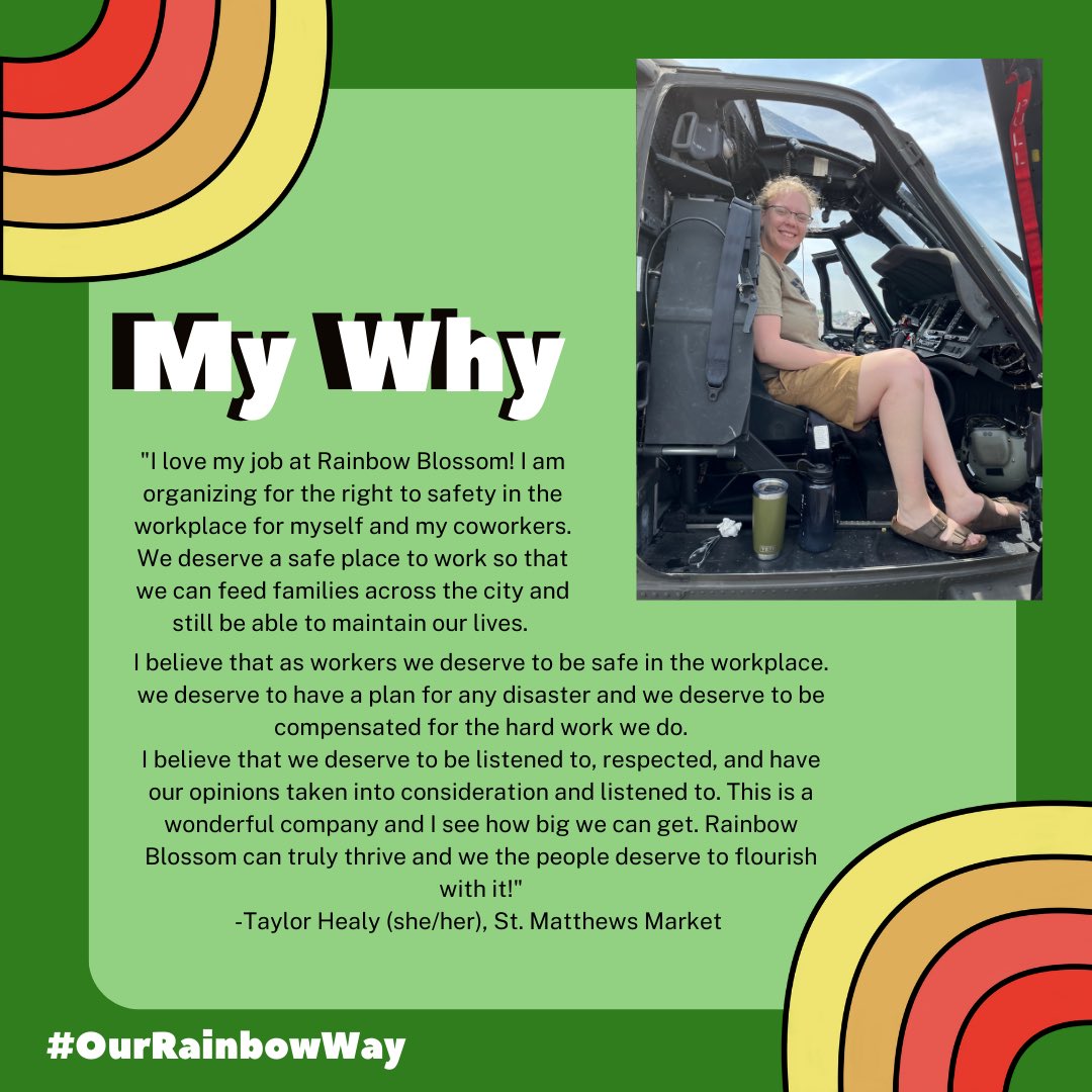 WorkersUnitedRB's tweet photo. Taylor has been a team member at Rainbow since 2022! Read about her โwhysโ for joining our team and supporting our efforts to organize!
Taylor is a hard worker and knows how to make people laugh! Very thankful for you joining our Rainbow team!
#TheRainbowWay #OurRainbowWay https://t.co/xuTSafqJvQ