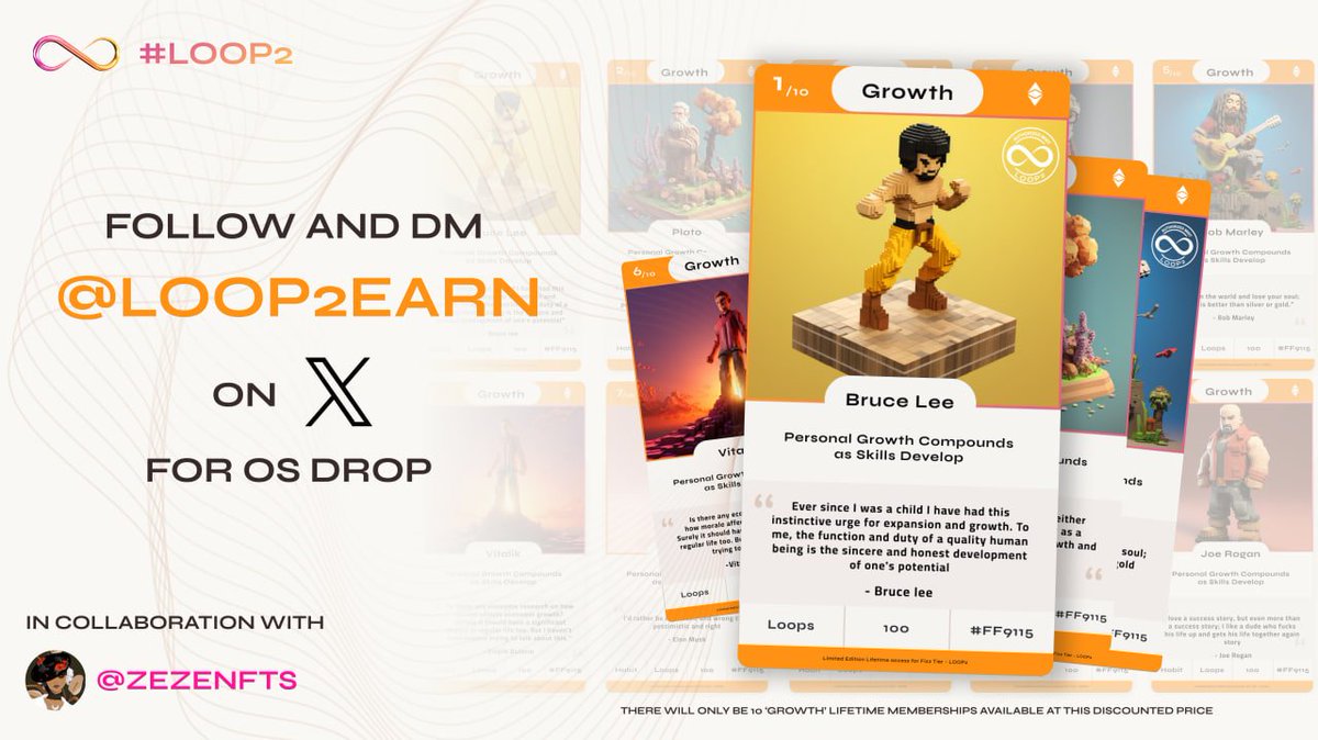 zezenfts's tweet image. New Project Alert 📣 

⭐️ Fuel your mindset journey with LOOP2.

I am beyond excited to announce our collaboration with @loop2earn. I chose  &apos;Growth&apos; as my focus point because you&apos;ve always supported me and we grew up together. I didn&apos;t want to forget the importance of that.…