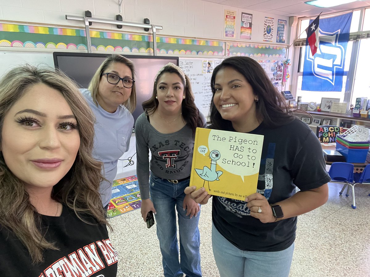 #bookbuddies
We chose The Pigeon Has to Go to School since we are kinder and it can be scary for them so it’s a friendly reminder everyone goes to school! 

<a href="/MariaRa44195260/">Maria Ramirez Garza</a> @SaenzShadiana <a href="/garcia99744/">Aida Garcia</a>
#buildingpease#TeacherteamBuilder #Impact <a href="/PeaseMustangs/">Pease Elementary</a>