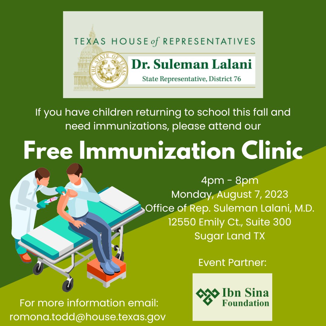 Here is a great opportunity to get shots if your needing any for the start of school!  No appointment necessary, walk-ins welcomed!