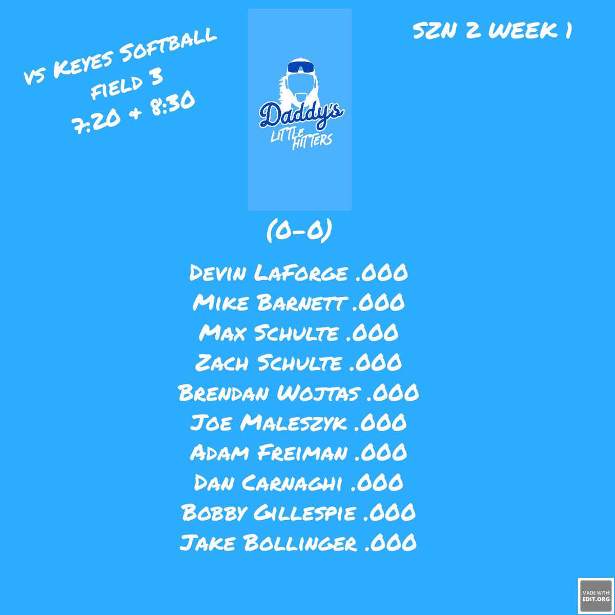 Daddy’s Little Hitters (32-0) tweet media