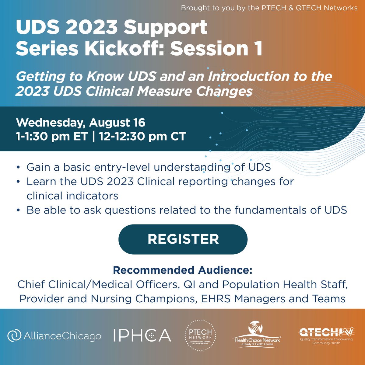 hcnetworkinc's tweet photo. Register TODAY for the UDS 2023 Support Series Kickoff Session 1: Getting to Know #UDS & Introduction to the 2023 UDS #ClinicalMeasure Changes. During the #webinar, we will discuss UDS 2023 clinical reporting changes for #clinicalindictors.
Register here: https://t.co/z1QWlINAje https://t.co/JPctHlsInF