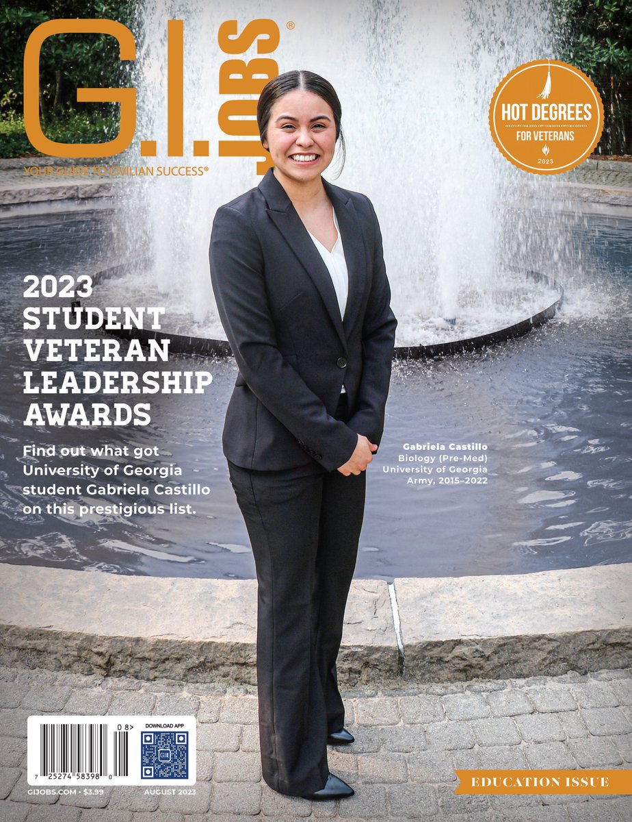 GIJobsMagazine's tweet photo. The @GIJobsMagazine August issue is here!
2023 Student Veteran Leadership Awards
View the issue here: https://t.co/gXFzpgzly3
#gijobs #svla #military #veterans #jobsforveterans #hotdegrees #army #dd214 #vets #veteranawards #gethired #universityofgeorgia #education #soldier https://t.co/Dj8w2ersWA