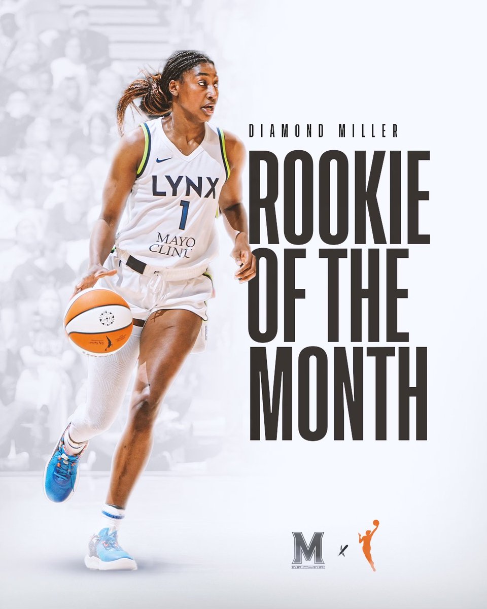 Diamond Miller is the @wnba Rookie of the Month! 💎

🏀 13.5 PPG
🏀4.0 RPG

#ProTerps x #TerpFamily