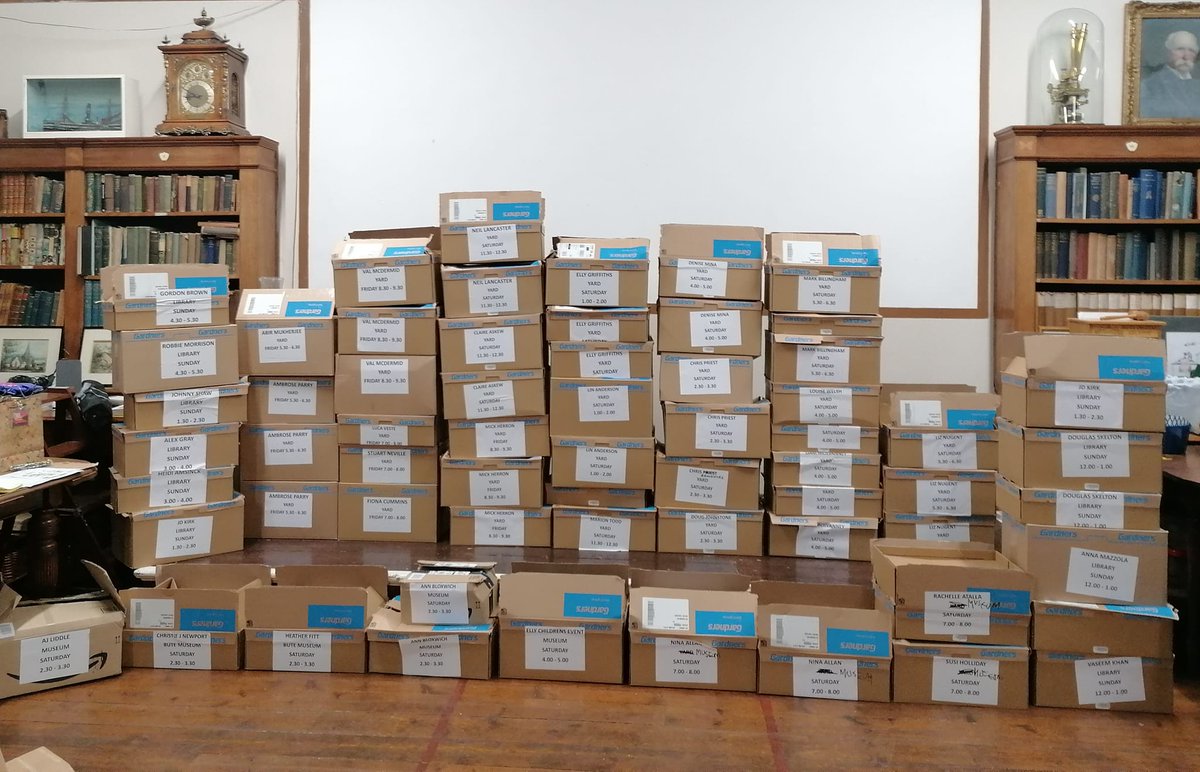 And relax...Books all packed up and ready for <a href="/ButeNoir/">Bute Noir</a> this weekend!Tickets available from us by calling 01700503389. #2daystogo