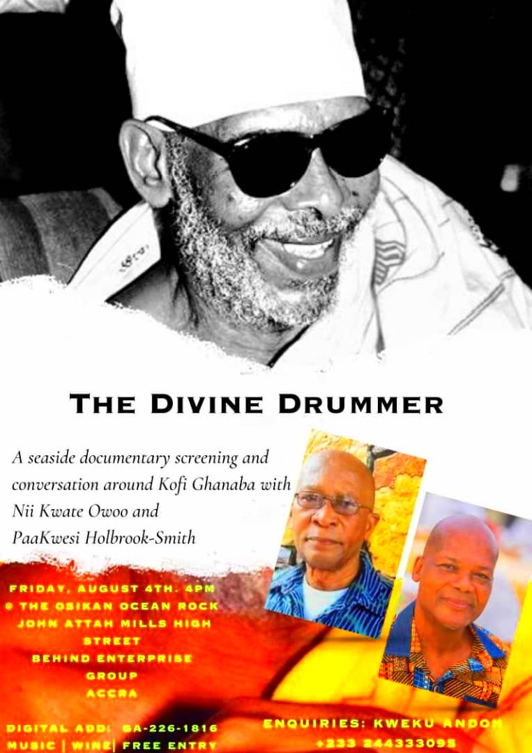 a seaside documentary screening and conversation around Kofi Ghanaba with Nii Kwate Owoo and PaaKwesi Holbrook-Smith