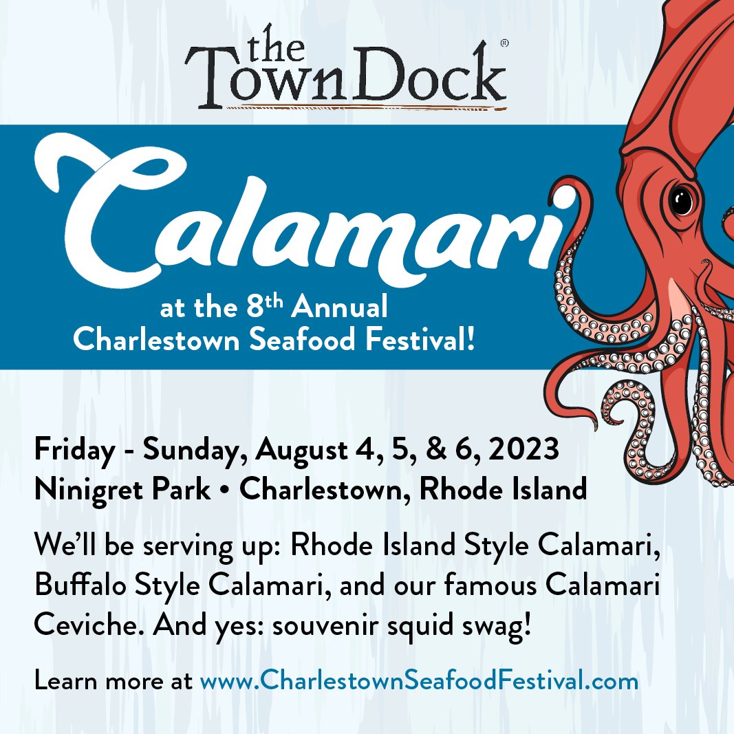 It's all happening 🤩 We can't wait to see you (and feed you!) this weekend at the Charlestown Seafood Festival! 🦑 #whatsgoingoninrhodeisland #401love #southcountyri #towndockcalamari