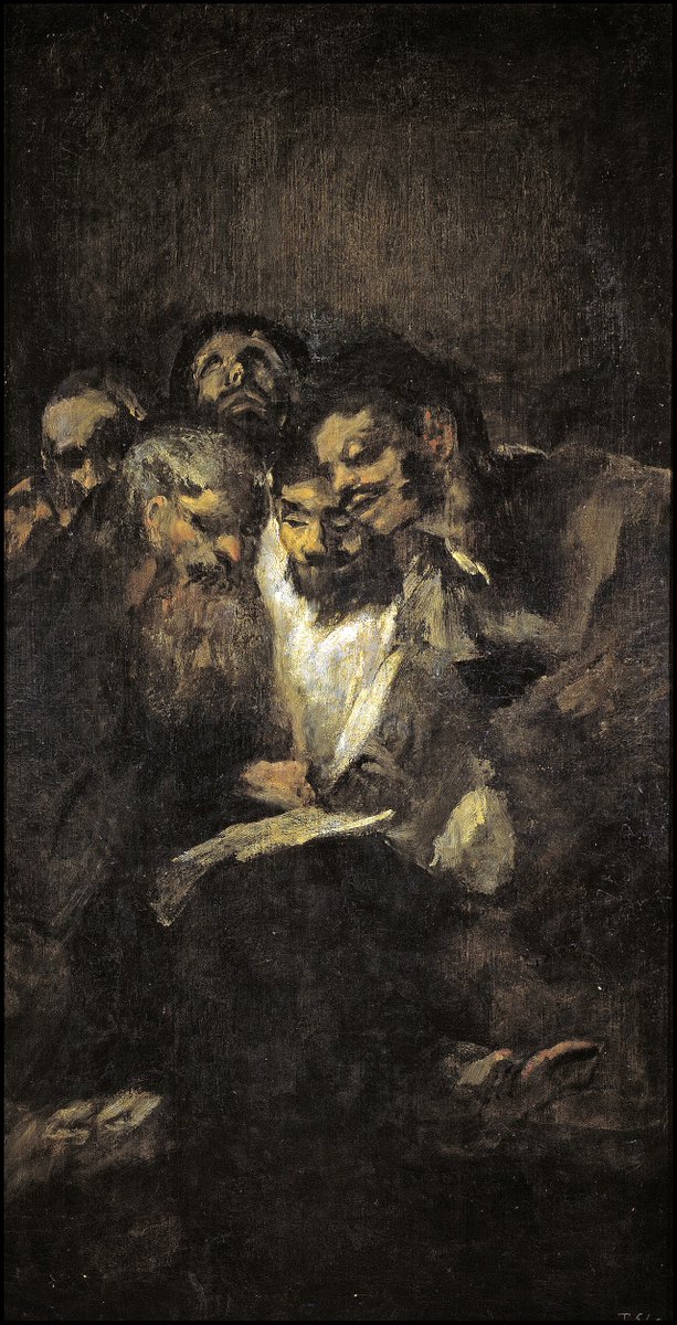 Heindsight's tweet image. At the age of 72, Goya moved into a two-story house outside Madrid and painted dark, disturbing murals on the walls. Later removed from the walls and framed, they became known as “The Black Paintings” for their noir themes and chilling presentation. 🪐☀️🪐