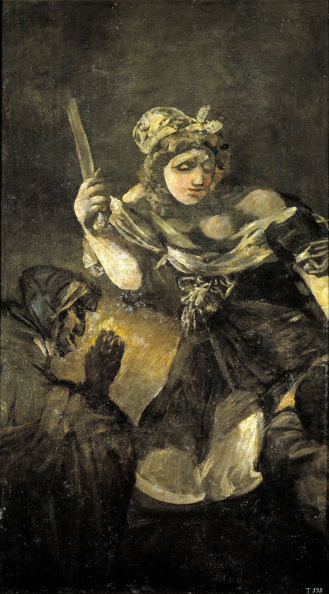 Heindsight's tweet image. At the age of 72, Goya moved into a two-story house outside Madrid and painted dark, disturbing murals on the walls. Later removed from the walls and framed, they became known as “The Black Paintings” for their noir themes and chilling presentation. 🪐☀️🪐