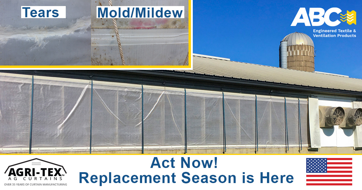 ABCIndustries1's tweet photo. Replacement Season is Here! Fall is a busy time for farmers, and with cooler weather and less light, you need to take advantage when it comes to being prepared. Act now with orders placed by 8/31/23 and have your curtains delivered through 10/31/23.
https://t.co/kiT1jxmAML https://t.co/GtNBBtqhq3