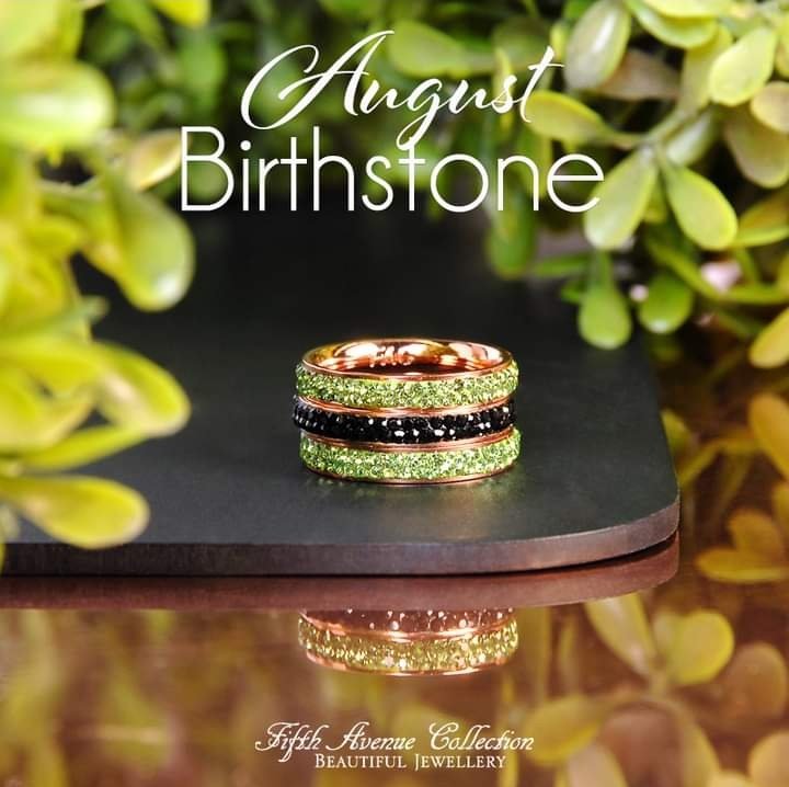 Our Stunning Peridot Swarovski Crystal rings #augustbirthstone