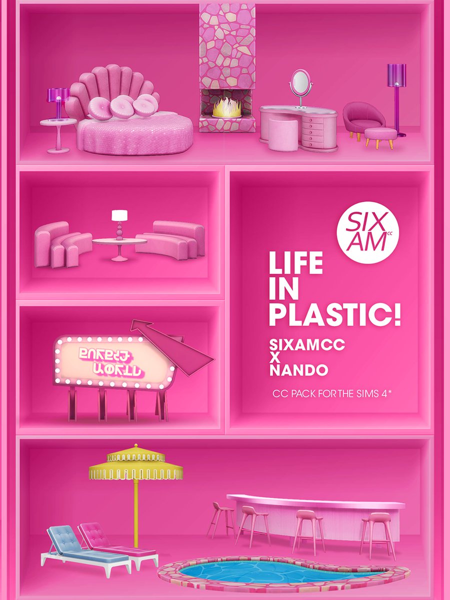 SixamCC's tweet photo. 💗NEW CC💗
My new #CCPACK is out and everything is so PINK that you'll end up feeling like you're in BrabieLand! 💃💖
Yes, I am in my Pink Era. 💅 I hope you like it!
#TheSims4 #Sims4CC @haus_of_nando
▶️EARLY ACCESS:
https://t.co/GhbKomOJXr