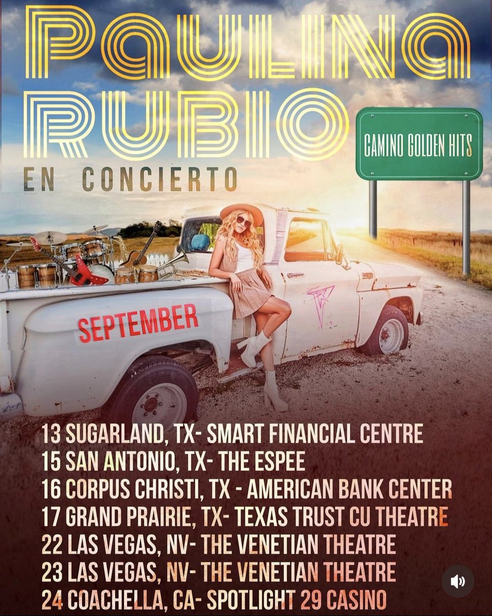 Llega girando!!!

Nuestra amada @paulinarubio anuncia su nueva gira #caminogoldenhits mañana inicia venta de #boletos!
💛💛💛💛
#deinfartaaanews #paulinarubio #newtour