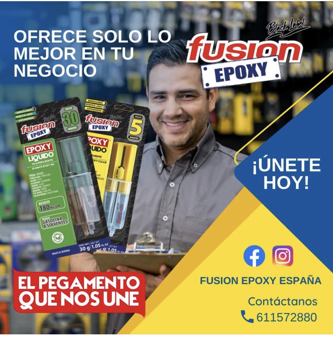 EpoxyFusion's tweet image. Los mejores pegamentos para tu negocio y taller! 

Fusion Epoxy es la marca de pegamentos más vendidos del mercado y hoy es la oportunidad de comenzar a generar las ganancias que tu negocio necesita! 

¿Quieres comprar o distribuir Fusion Epoxy? 

Contáctanos 

 📞 611572880