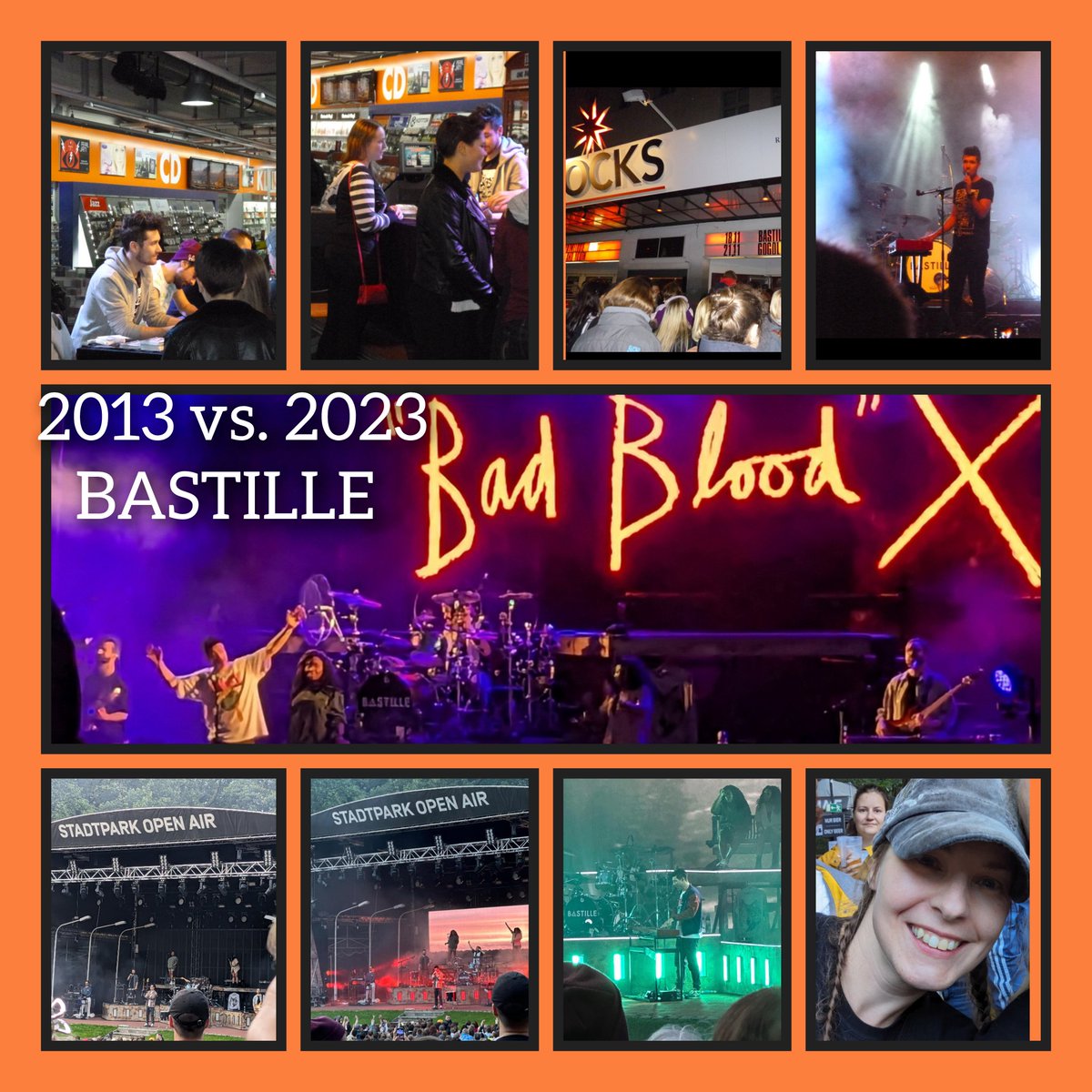 IngaTOANWTS's tweet photo. Thank U so much @bastilledan &amp; @bastille for 10 years so far. My first Concert 19.11.2013 at Hamburg &amp; 01.08.2023 at Hamburg again, up to now. Overall 13 Concerts of you in between. 🥰 #badbloodx #bastille #stadtparkhamburg ❤️🖤 https://t.co/Q6pYfRRPmp