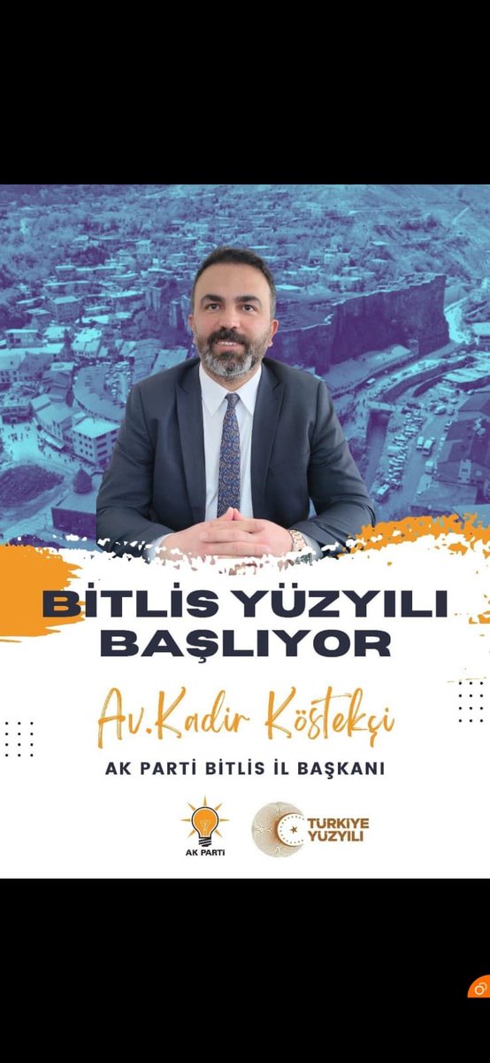 Bitlis Çevre Şehir ve Kültür Başkanlığı🇹🇷 (@csk_bsk_bitlis) on Twitter photo Genel Başkanımız Cumhurbaşkanımız Sn. Recep Tayyip Erdoğan’ın tensipleriyle AK Parti Bitlis İl Başkanlığına Kadir KÖSTEKÇİ atanmıştır.
Rabbim İlimize ve davamıza hayırlı işler yapmayı nasip etsin.
<a href="/avkadirkstekci/">Kadir Köstekçi</a> Genel Başkanımız Cumhurbaşkanımız Sn. Recep Tayyip Erdoğan’ın tensipleriyle AK Parti Bitlis İl Başkanlığına Kadir KÖSTEKÇİ atanmıştır.
Rabbim İlimize ve davamıza hayırlı işler yapmayı nasip etsin.
<a href="/avkadirkstekci/">Kadir Köstekçi</a>