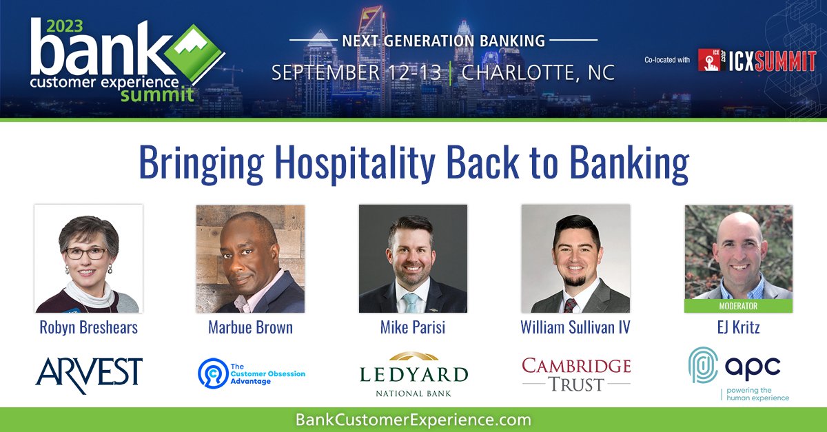 At Bank Customer Experience Summit 2023, this panel of experts will discuss how they've recently rolled out new directives to help customers feel more at homes in their banks. <a href="/ArvestBank/">Arvest Bank</a> <a href="/LedyardBank/">Ledyard Bank</a> <a href="/CambridgeTrust/">Cambridge Trust</a> <a href="/athPower/">ath Power Consulting (apc)</a> #BCXsummit #banking #customerexperience #cx
