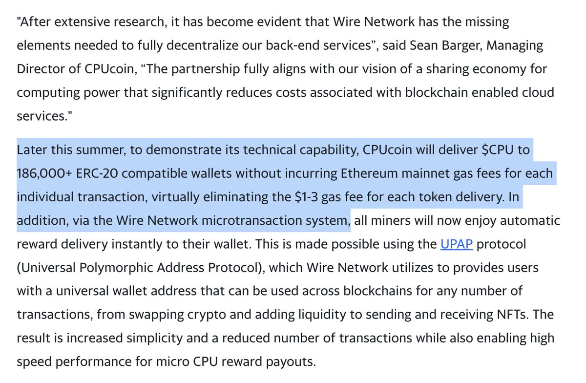 WireNetwork's tweet photo. 🚨 New partnership alert

@CPUcoin + @wirenetwork = Edge-ready decentralized computation at scale

Highlights below, link to press release in next tweet https://t.co/MKesEWQ5jl