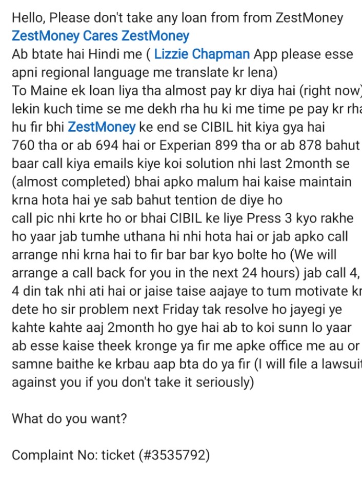 Hello, everyone don't take any loan from zest money  <a href="/ZestMoney/">ZestMoney</a> <a href="/ZestMoneyCares/">ZestMoney Cares</a> please check this post and <a href="/HeroFinCorpLtd/">Hero FinCorp</a> please your are also included in this case so please help 
#zestmoney #loan #civilbureau #herofincorp