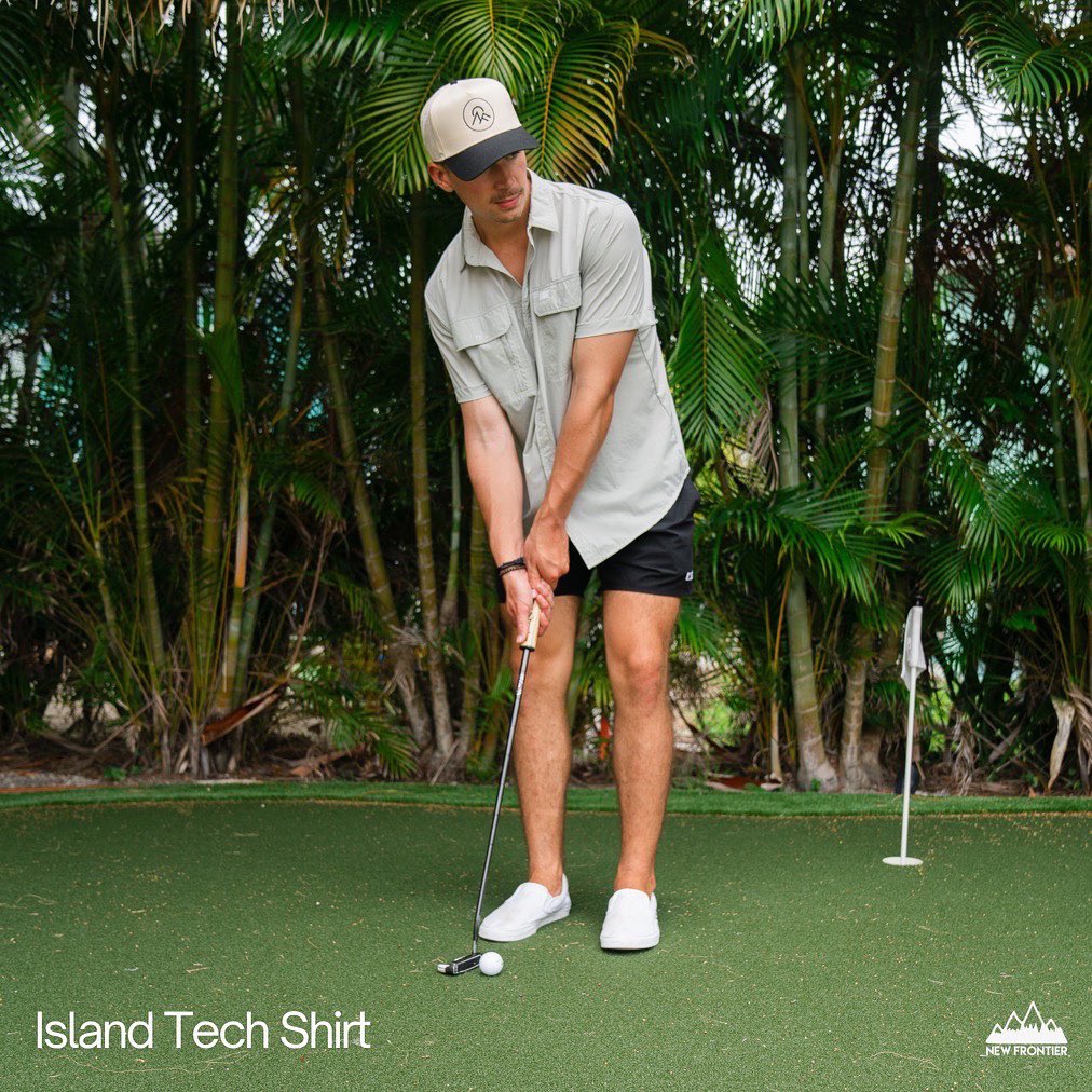 NewFrontierShop's tweet photo. Play it cool when temps rise in our superior lightweight, Island Tech Top👕 Designed to beat the heat for work or play ⛳️ ☀️ #techtop #staycool #newfrontier #mensstyle https://t.co/qqdPtPgHbT