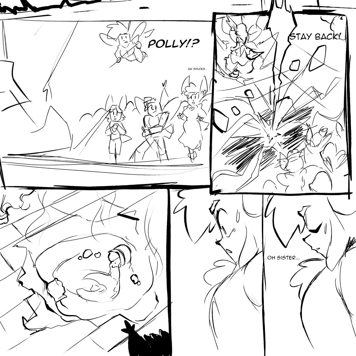 Roughing out a bunch of comic pages for the Polly Sickomode comic