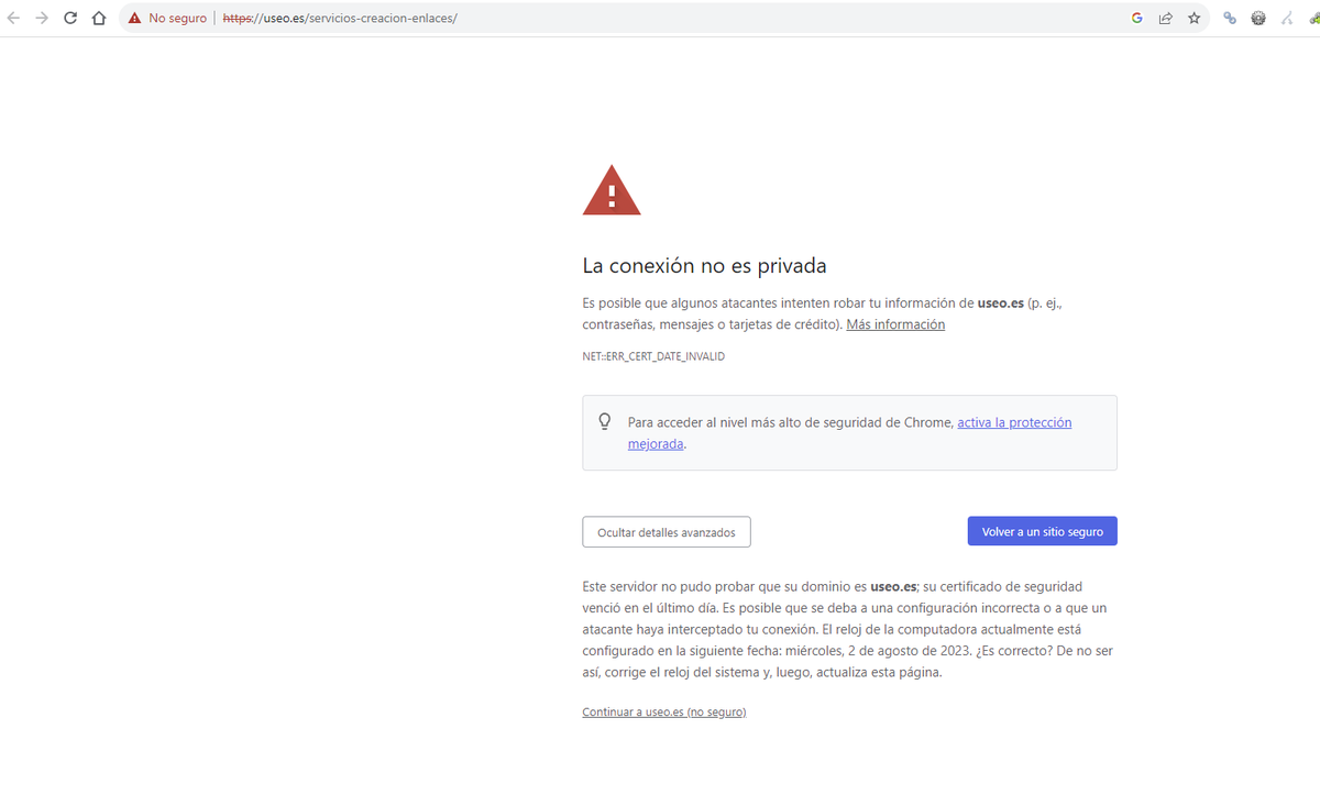 MatzarHenry's tweet photo. @seostratega en tu web salta este aviso. https://t.co/joI5qVj3Es