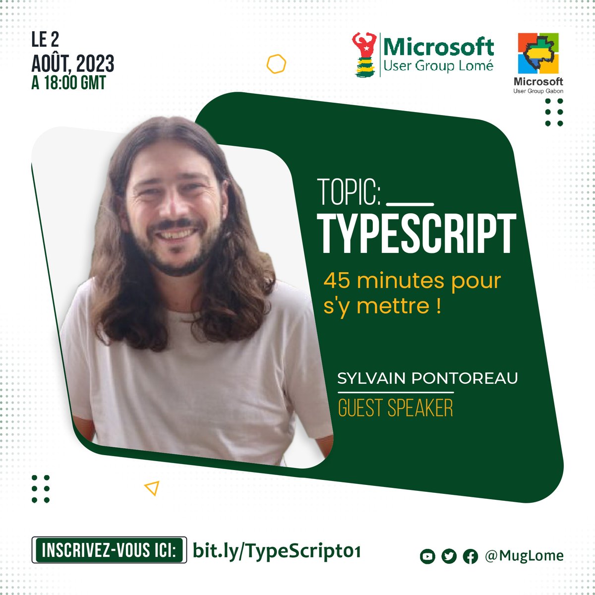 Ont sera live dans moins de 25 min. joindre ici: bit.ly/454WNnG
<a href="/SilverMorrah/">Silver Morrah</a> <a href="/la_mengs/">Audrey Mengue</a> <a href="/MugLome/">Microsoft User Group Lomé</a>