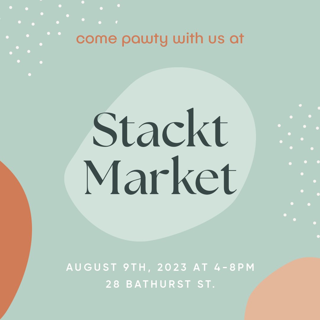 PawtyAnimalsCA's tweet photo. Visit us August 9th from 4-8pm as we emBARK on an adventure at @stacktmarket Brews n' Chews event, one of Toronto’s most exciting Dog-friendly meetups. Come by and say hi! I promise we don't bite! 🚨🐶

#pawtyanimals #stacktmarket #toronto #discoverstackt #dogtwitter #dogtoys https://t.co/AeGulRv1vC