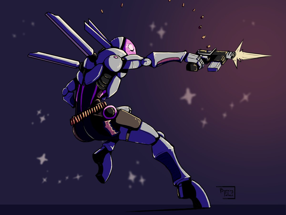BurningPalace's tweet photo. Finished up this fun piece of Sera shooting at someone, or something https://t.co/kRPBNALu8H