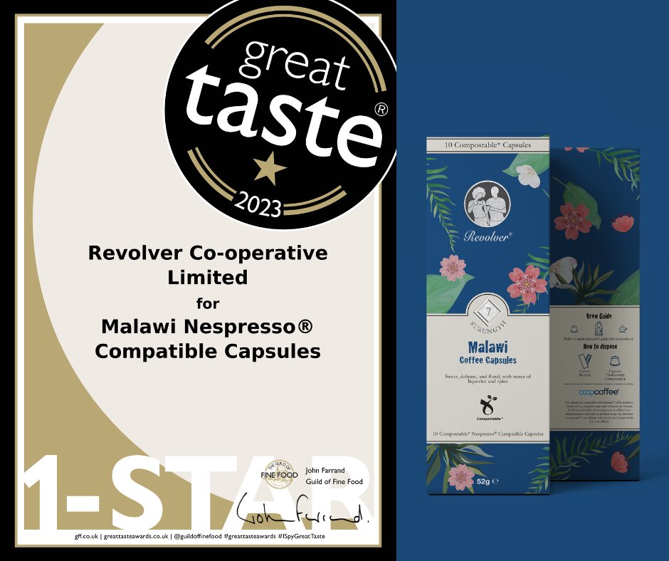 revolverworld's tweet photo. We're thrilled to announce that we've been awarded 4 #GreatTasteAwards from the @guildoffinefood

✨ Malawi Peppermint Tea
✨ Morning Malawi Breakfast Tea
✨ Malawi Nespresso® Compatible Capsules 
✨ Malawi Red Berry Hibiscus Tea 

Find us stocked in @mycoopfood, @midcountiescoop https://t.co/nzqiOSRYbc