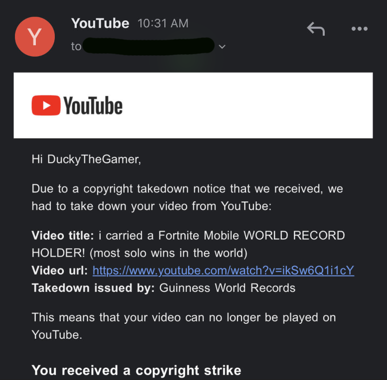 JakeSucky's tweet photo. The Guinness Book of World Records is continuing to copyright strike creator videos on YouTube from YEARS ago for use of their logo in thumbnails

Lazar, Preston, Ducky, all given strikes for content 3-5 years old. Be careful and delete your stuff these guys are deep diving https://t.co/ci23iWRRu4