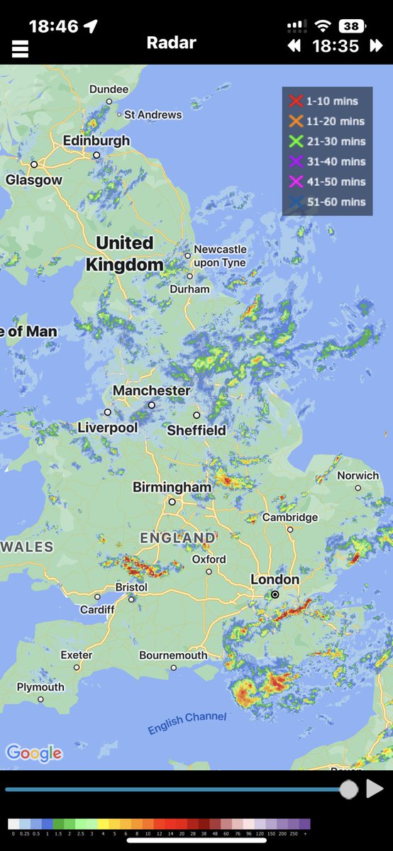 After a very wet day for most, rain is now clearing as LP moves into the north sea.