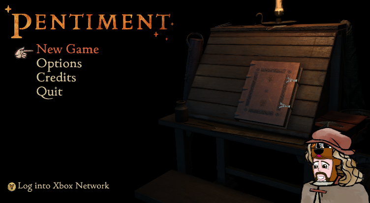 GLOOPDAWG IS LIVE NOW! Playing PENTIMENT, contender for indie game of the year! twitch.tv/gloopdawg