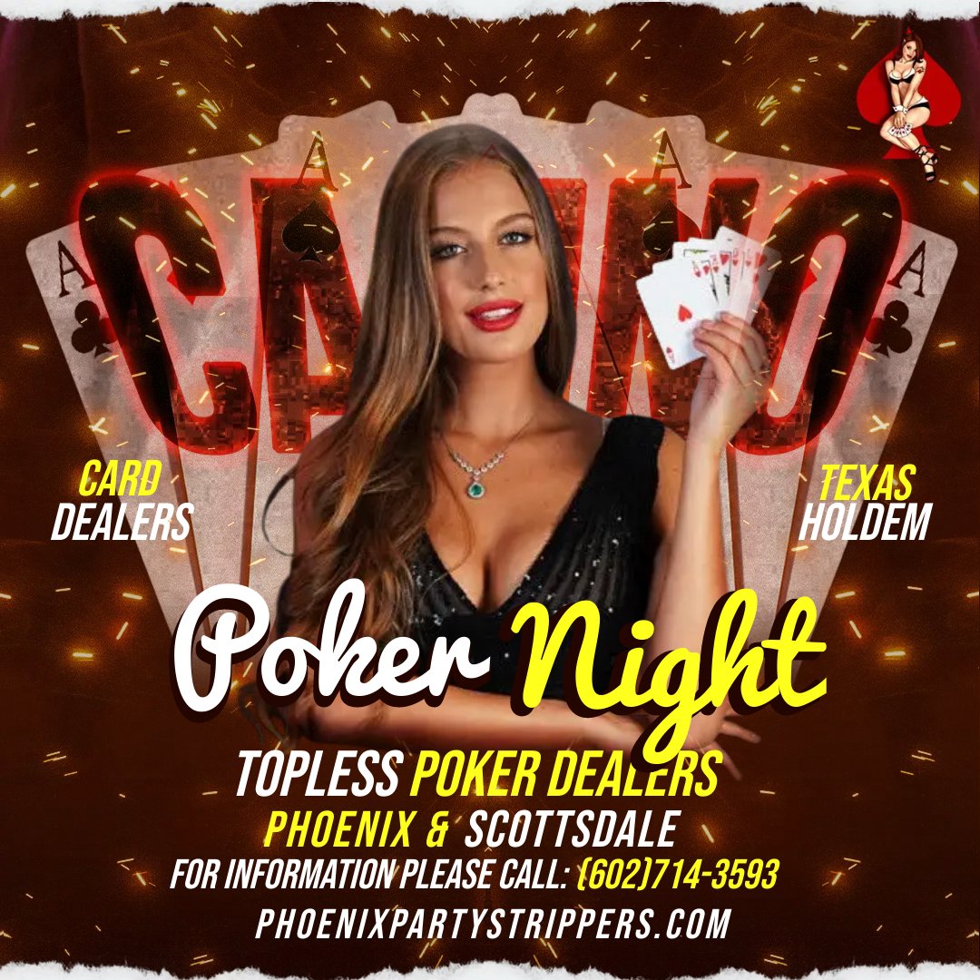 Having a poker night? Why not spice things up a bit and have a topless dealer host your game? Our girls will bring the sexy to your poker night.
PhoenixPartyStrippers.com (602)714-3593
#Phoenix #Scottsdale #PokerNight #Poker #Casino #ToplessPokerDealer #PokerDealer #PokerDealers