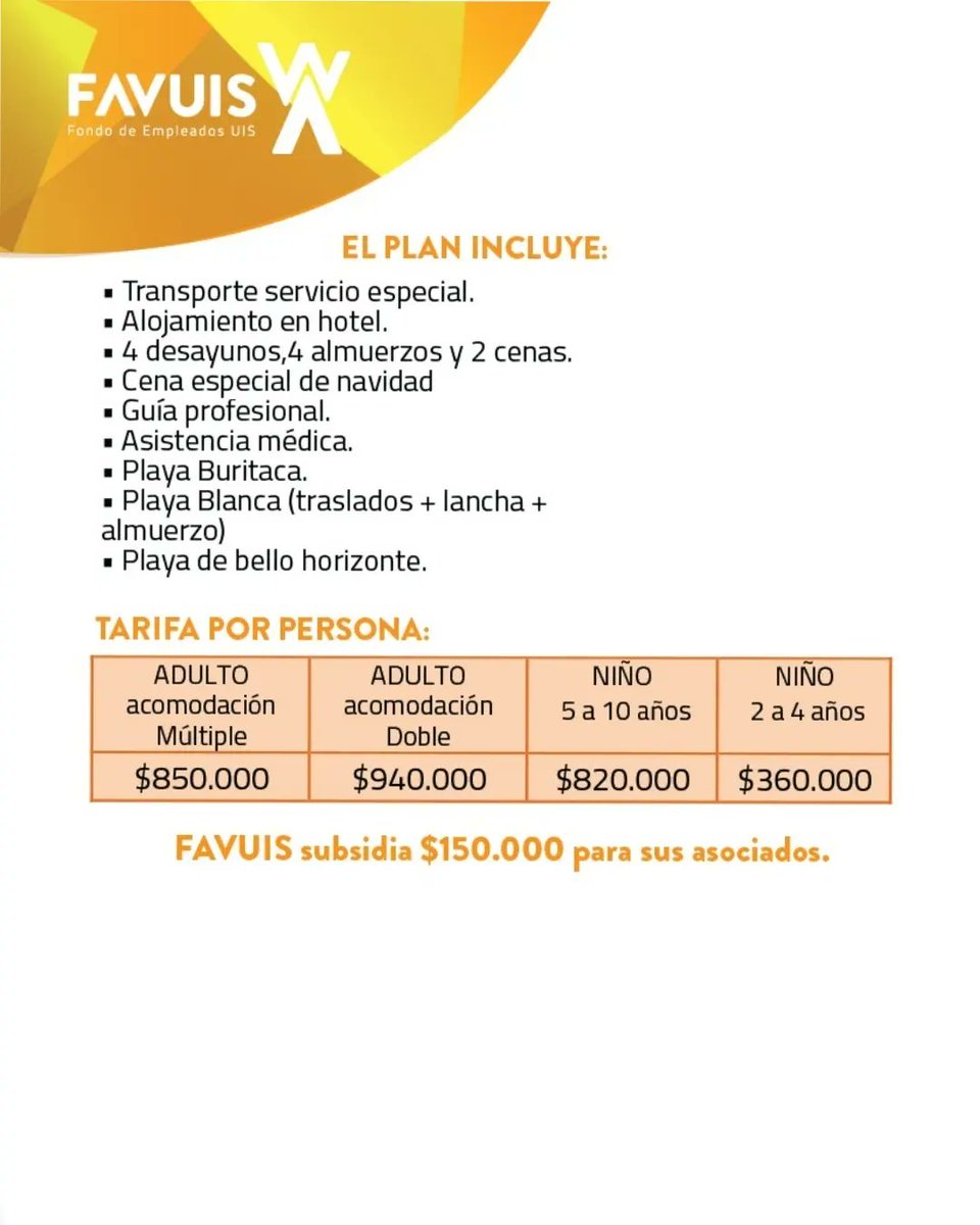 FavuisDigital's tweet photo. ¡Asociado viaje en familia con FAVUIS! 💚🏖️ Le contamos sobre los nuevos destinos.

Informes 📲: 315 381 0917 con Andreina Muñoz https://t.co/oSKICzn5zl