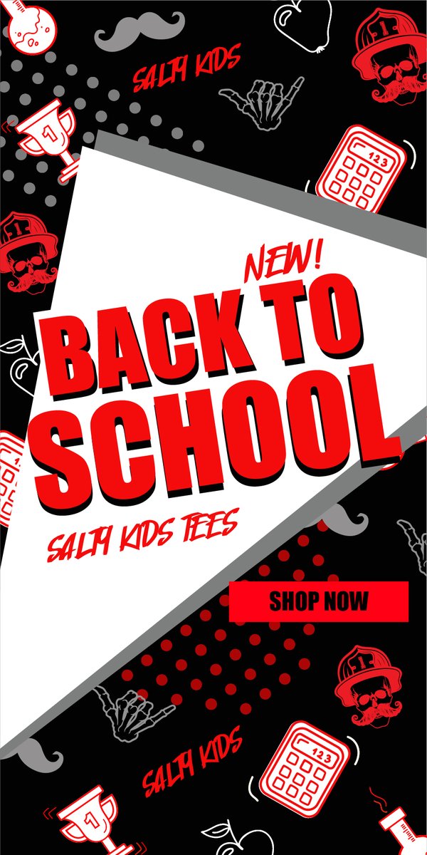"Back to school. Back to school, to prove to Dad that I'm not a fool."
Quick, what movie?

Time to get those salty kids ready for back to school with some extra salty swag. NEW kids tee available just in time for the new school year!

Shop:stachesalt.com/collections/sa…
