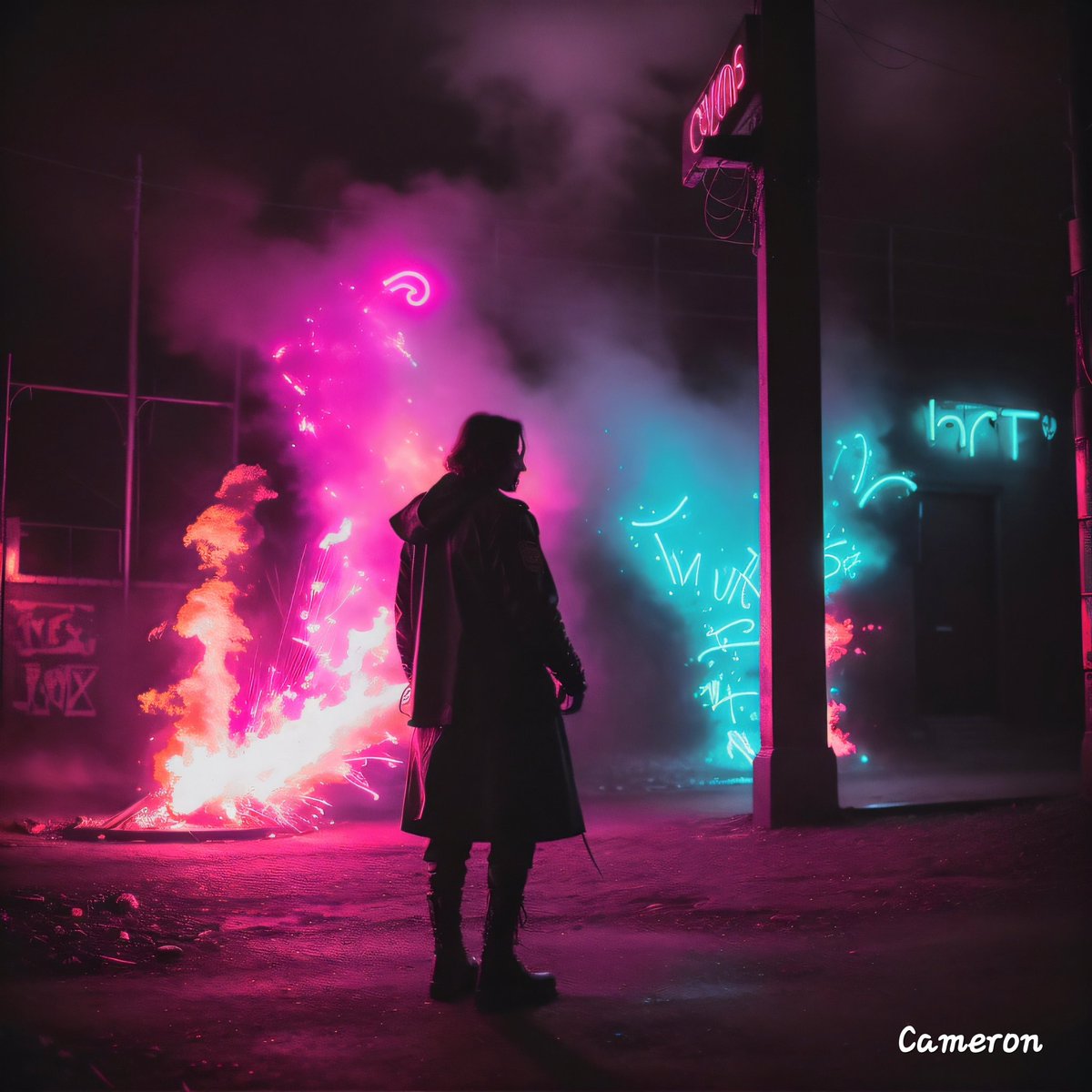 Neon Spellcaster #AIArtwork #AIArtCommuity #AIart #AIArtGallery #Art #Concept #Neon #Design #Beautiful #Futuristic #Character