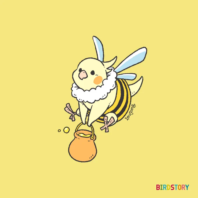 おはようございます。 本日は8月3日、語呂合わせから、はちみつの日とのことです #BIRDSTORY #はちみつの日 #オカメインコ
