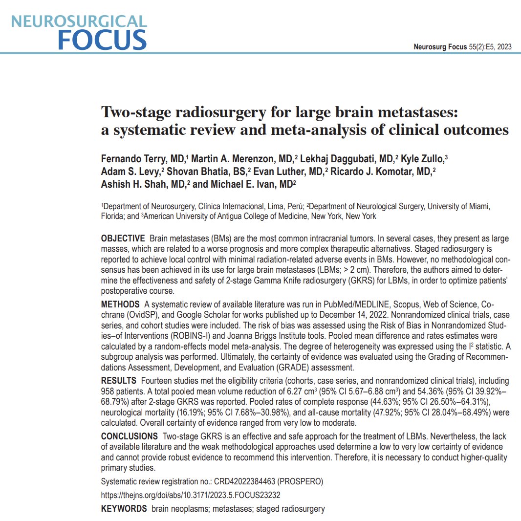 Fernando Terry, MD (@fernandoterrymd) on Twitter photo Honored to have worked with such talented professionals.
Check out our new publication at
<a href="/TheJNS/">Journal of Neurosurgery</a>
doi.org/10.3171/2023.5… Honored to have worked with such talented professionals.
Check out our new publication at
<a href="/TheJNS/">Journal of Neurosurgery</a>
doi.org/10.3171/2023.5…